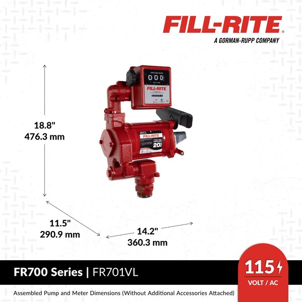 115V AC PUMP W/ LITER METER AND ACCESSORIES